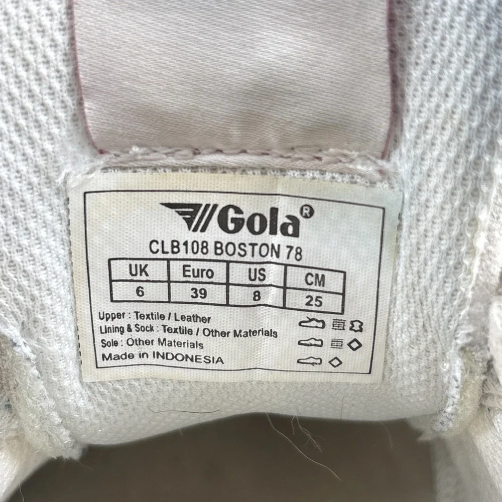 Gola Boston 78 Retro Running Sneakers Women's 8 White Teal Purple Trainers